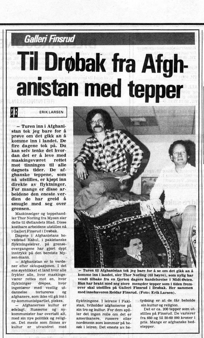 Til Drøbak fra Afghanistan med tepper